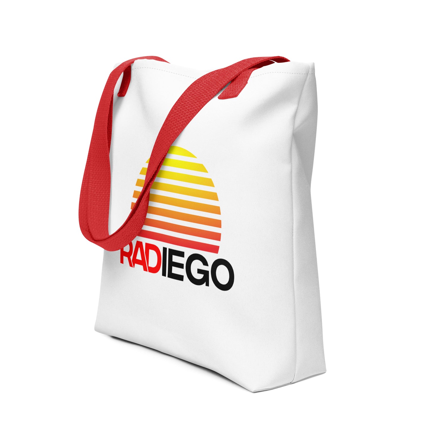 O - RADIEGO SUN LOGO RED HANDLE TOTE BAG